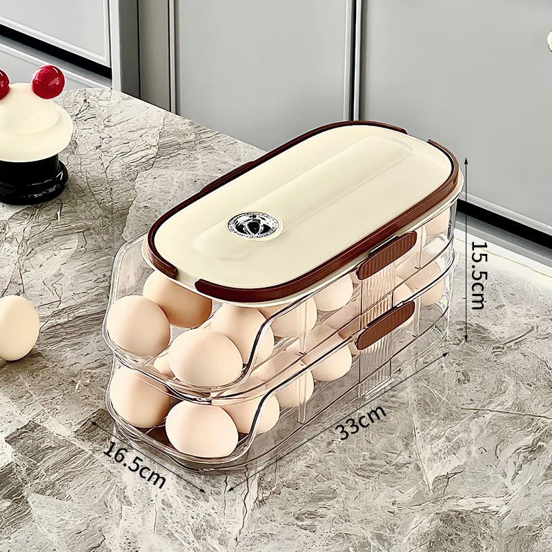 Egg Organizer With Handle - single or double size -1 to 3 layers options - Image 3