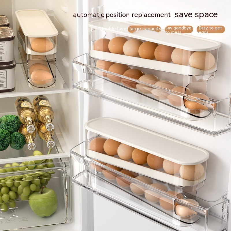 GlideEgg Organizer - Slide Egg Storage Box – Double-Layer - Image 3