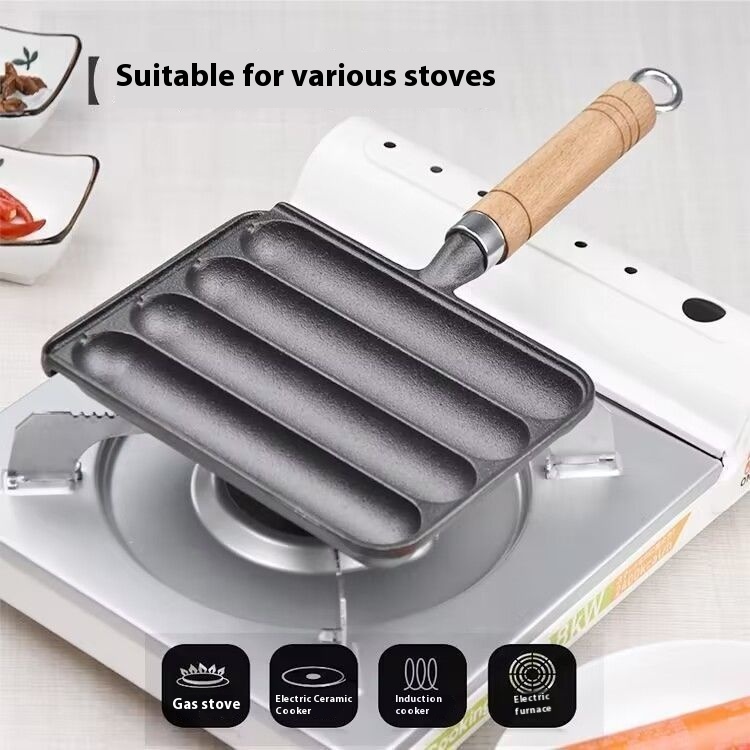 Classic Cast Iron Sausage Pan - Even Heat for Perfect Grilling - Image 5