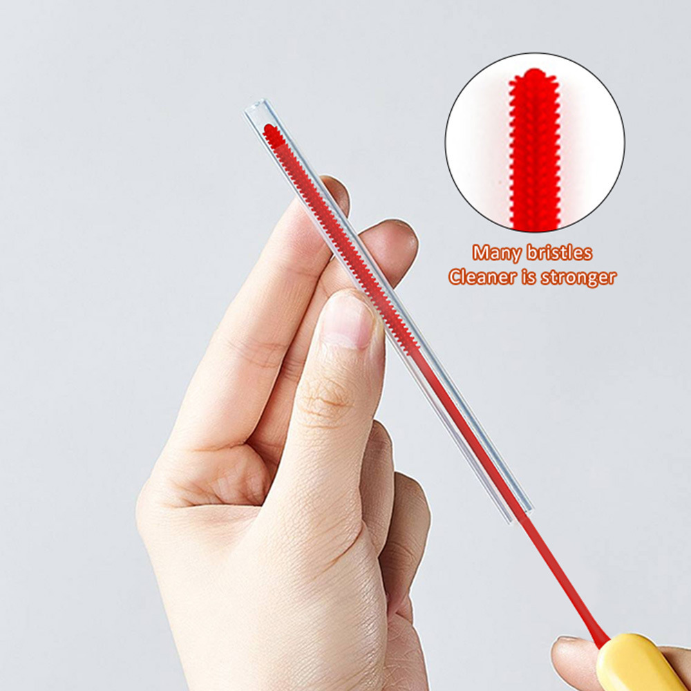 SpoonLogiQ Silicone Straw Brush - Silicone Straw Cleaning Brush Set – 6mm & 8mm - Image 3