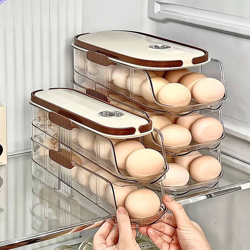 Egg Organizer With Handle - single or double size -1 to 3 layers options - Image 7