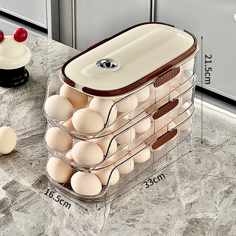 Egg Organizer With Handle - single or double size -1 to 3 layers options - Image 2