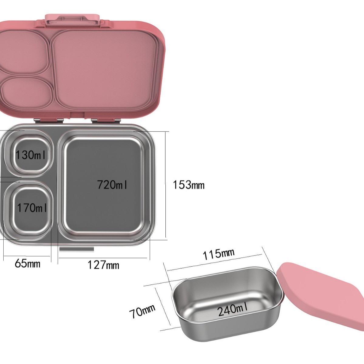 Bento Lunch Box with 4 Sealed Compartments - Image 2