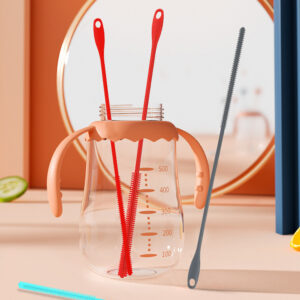 Silicone Straw Brush Set – Two Sizes in Bright Colors for Reusable Straws