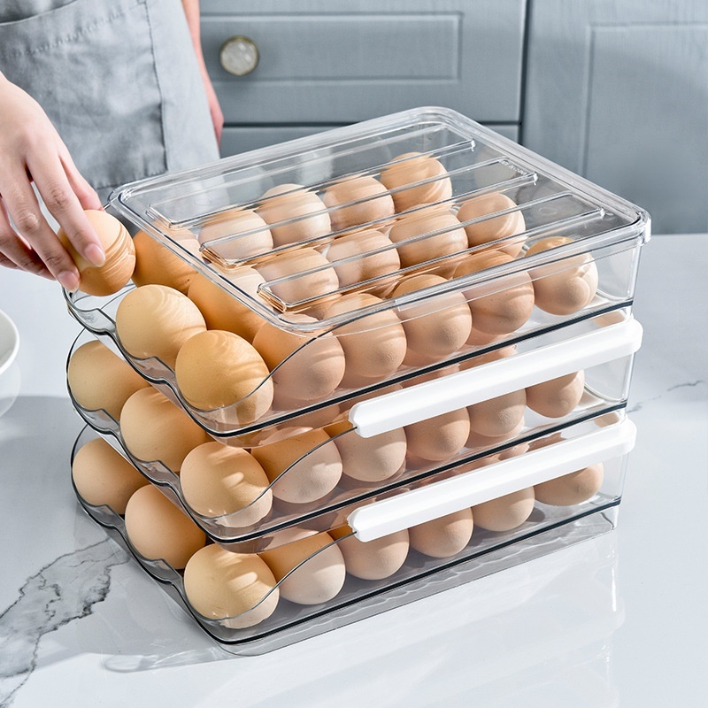 Transparent multi-layer egg storage box in refrigerator