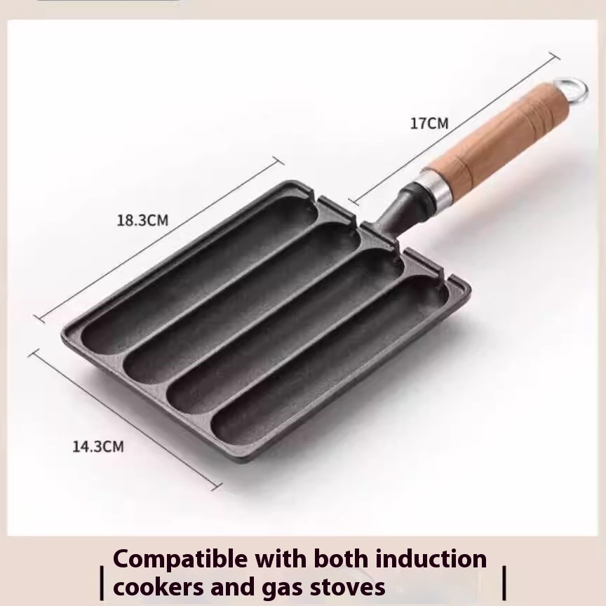Classic Cast Iron Sausage Pan - Even Heat for Perfect Grilling - Image 3