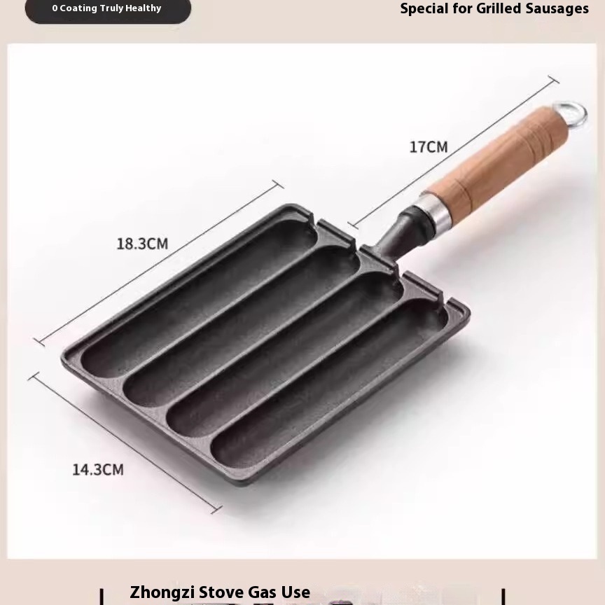 Classic Cast Iron Sausage Pan - Even Heat for Perfect Grilling - Image 6