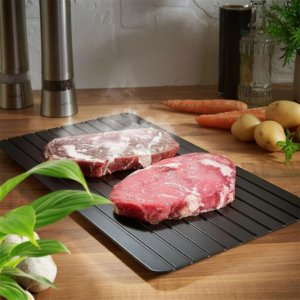 Quick aluminium thawing plate for frozen food defrosting – eco-friendly, no electricity