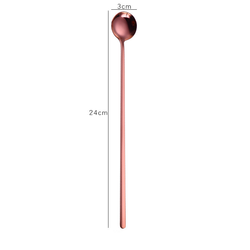 Stainless Steel Long Handle Spoon - Electroplated Finish - Image 2