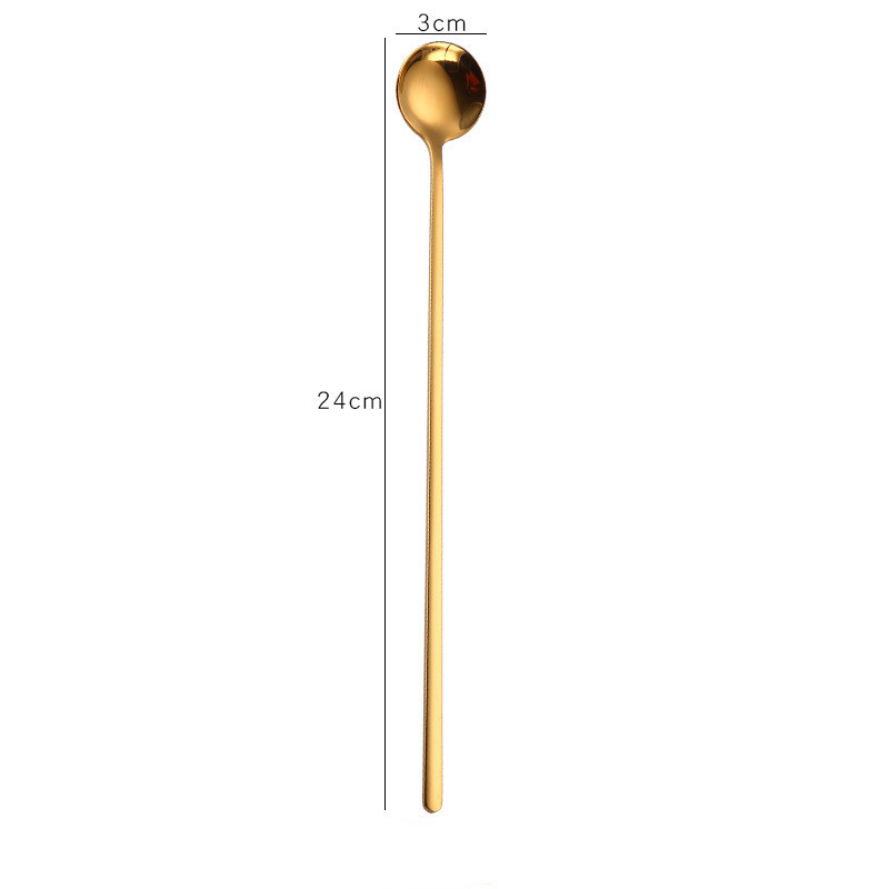 Stainless Steel Long Handle Spoon - Electroplated Finish - Image 7